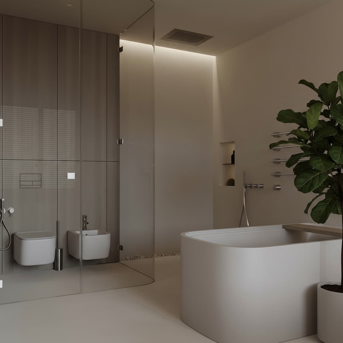 Box doccia vetrato con vasca in ceramica