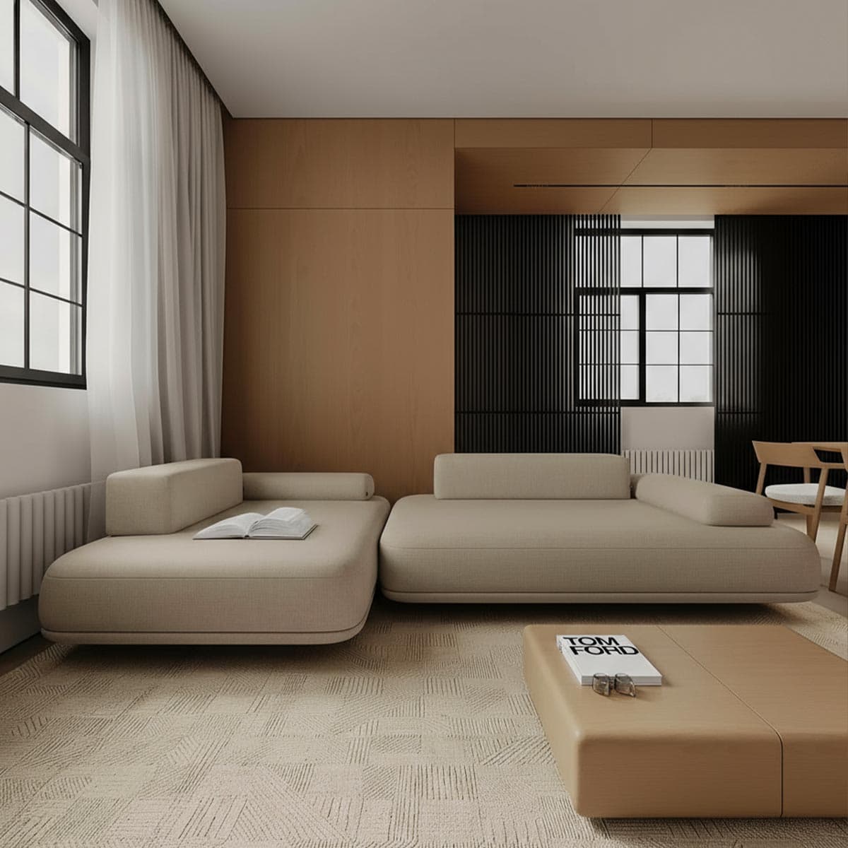 Interni salotto su primo piano libro Tom Ford