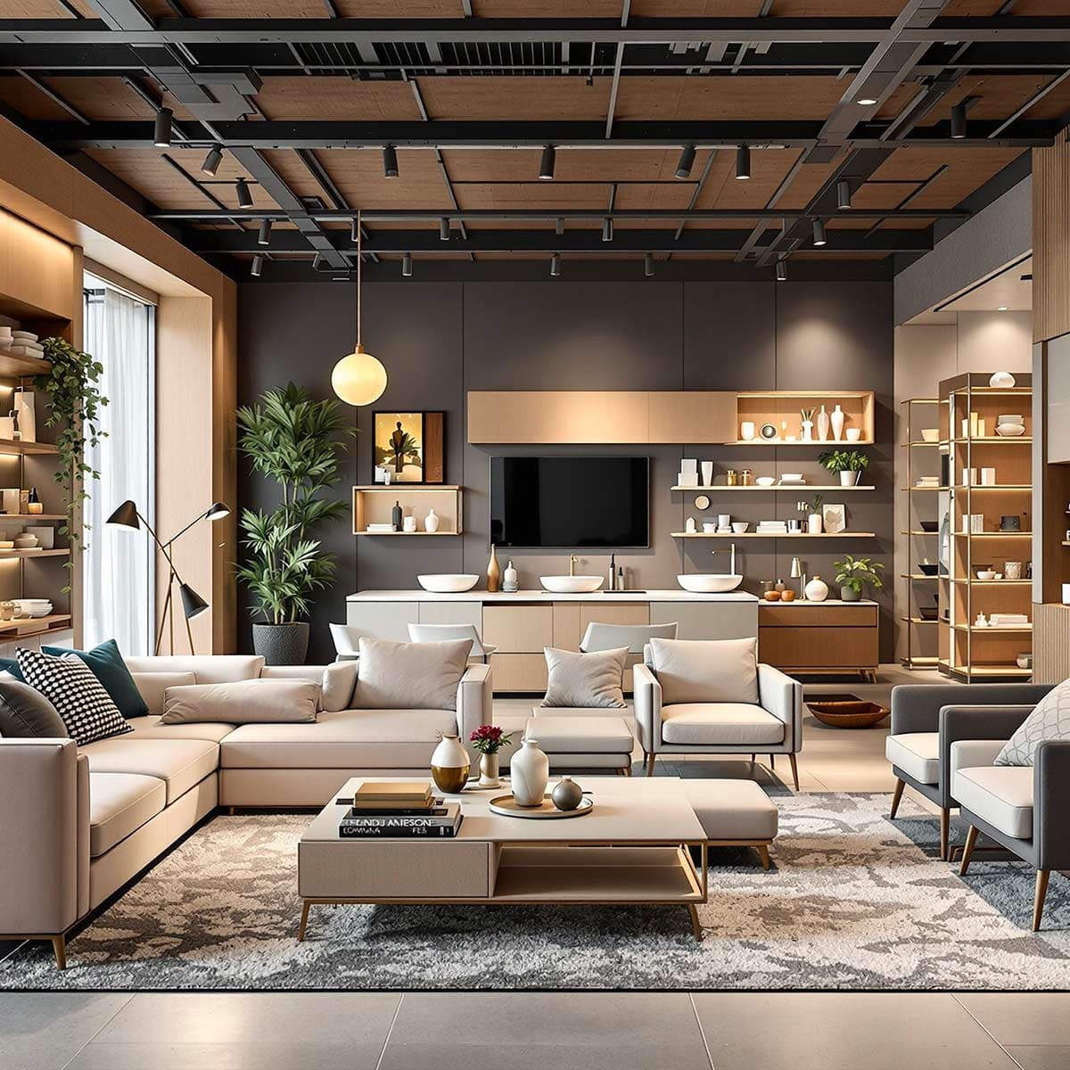 Salotto urban con divano e sedie