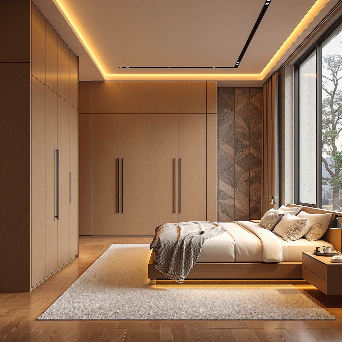 Vista laterale camera da letto